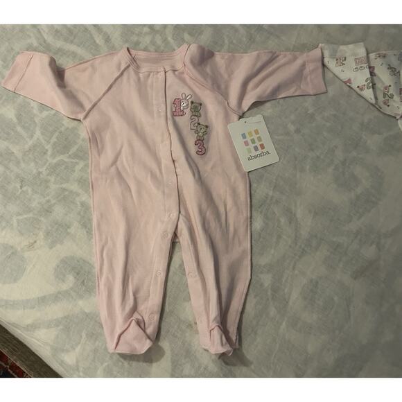 NWT Absorba 0-3M 2-Piece Footed Pajama Set - Picture 1 of 9